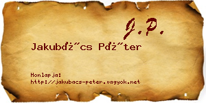 Jakubács Péter névjegykártya